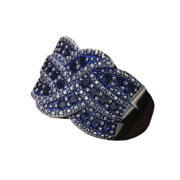 Blue Zircon Gemstone Sterling Silver Ring - Picture 3 of 5